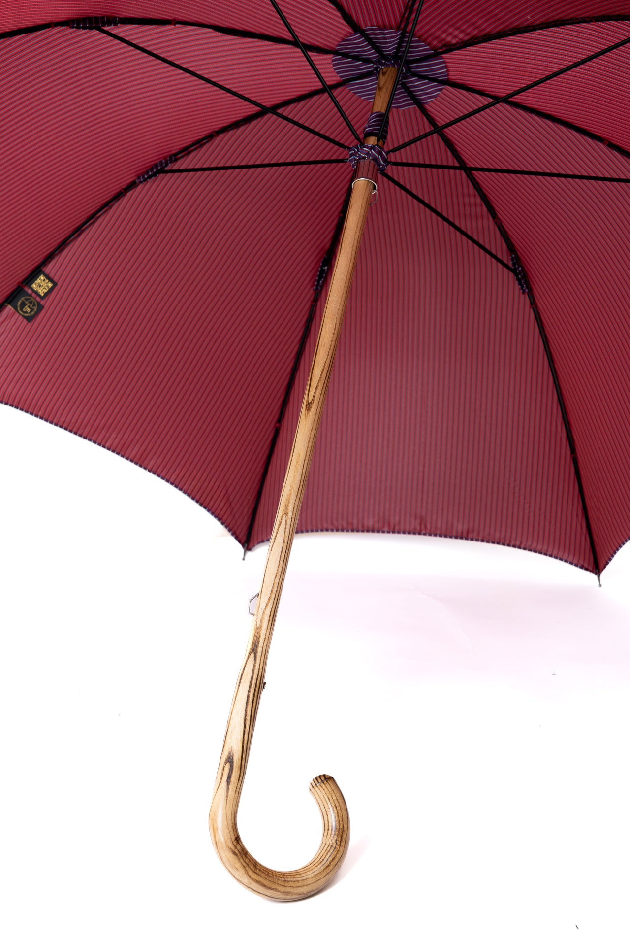Mario Talarico Purple Striped Umbrella in Hickory Wood