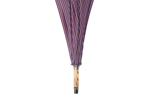 Mario Talarico Purple Striped Umbrella in Hickory Wood