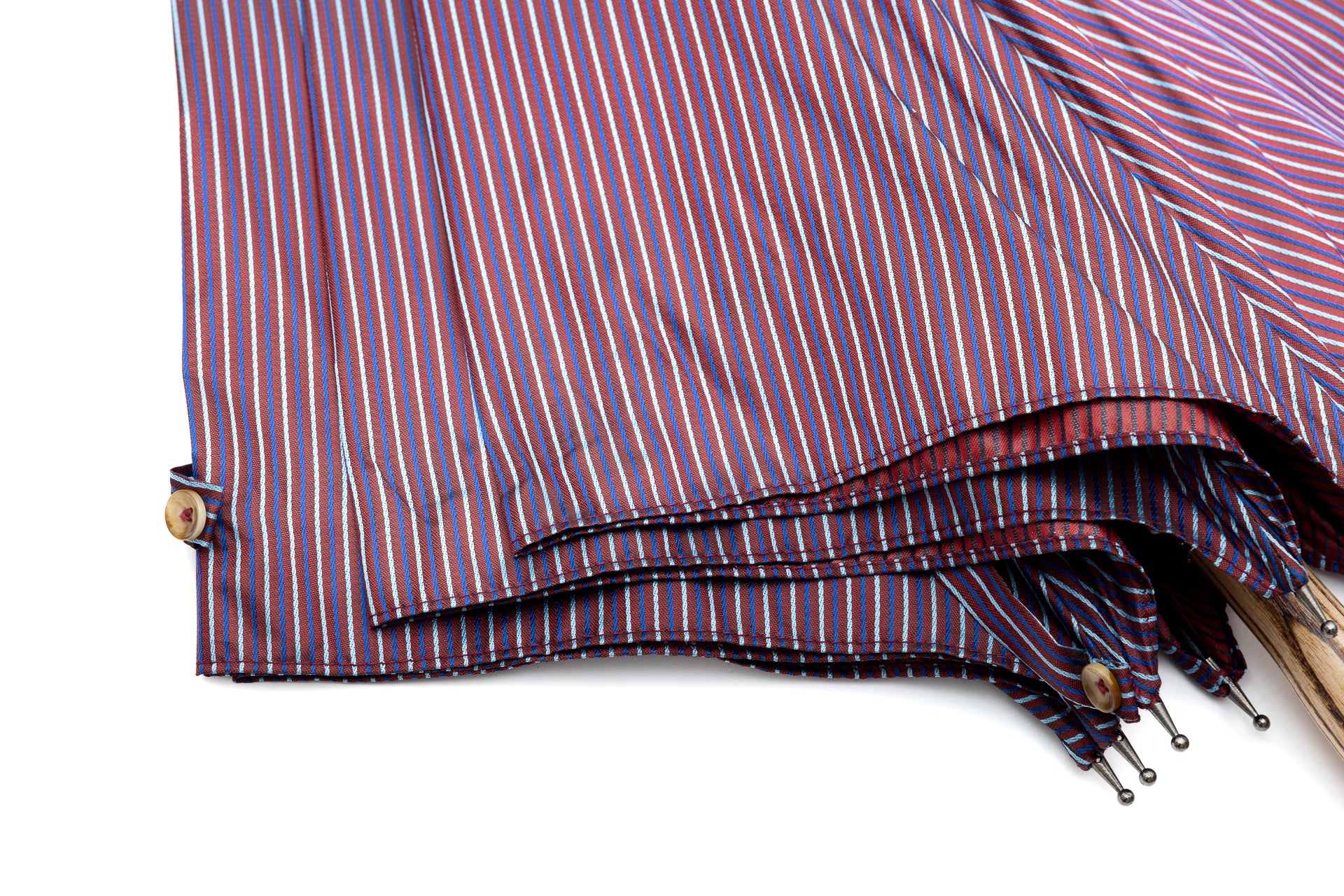 Mario Talarico Purple Striped Umbrella in Hickory Wood