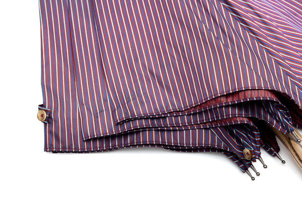 Mario Talarico Purple Striped Umbrella in Hickory Wood