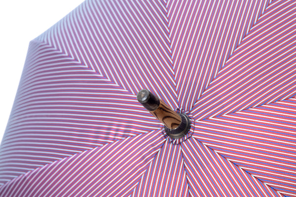 Mario Talarico Purple Striped Umbrella in Hickory Wood