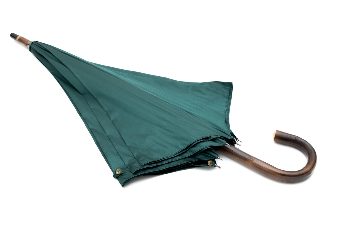 Mario Talarico Petrol Green Umbrella in Chestnut Wood