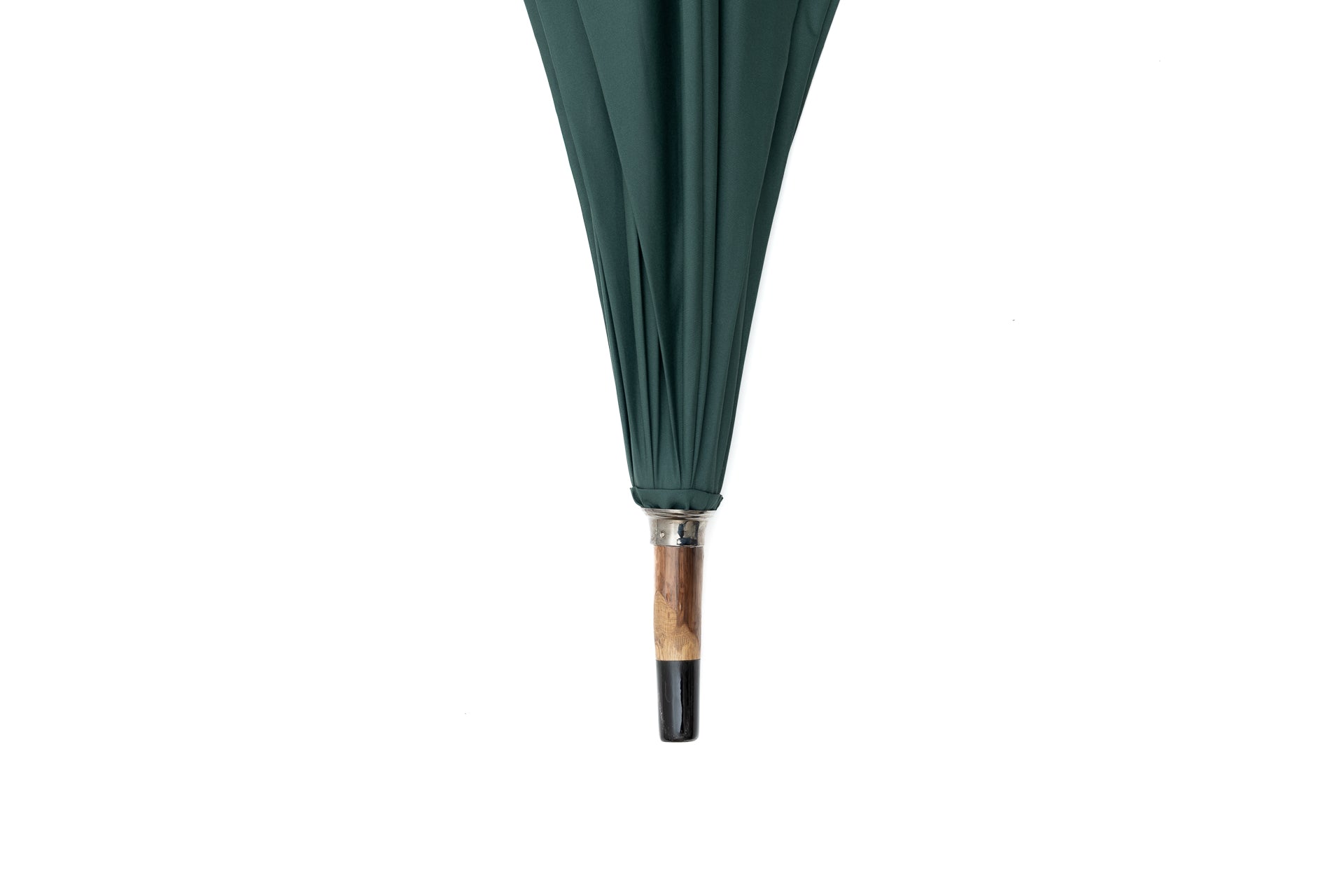 Mario Talarico Green Umbrella in Smooth Fabric with Chestnut Wood