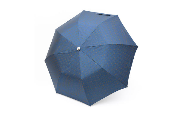 Mario Talarico Foldable Umbrella Blue Chestnut Handle