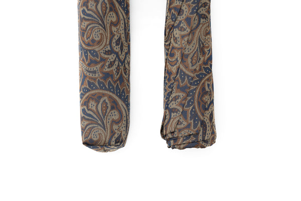 Mario Talarico Foldable Umbrella in Paisley Pattern with Chestnut Handle