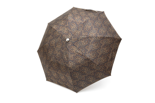 Mario Talarico Foldable Umbrella in Paisley Pattern with Chestnut Handle
