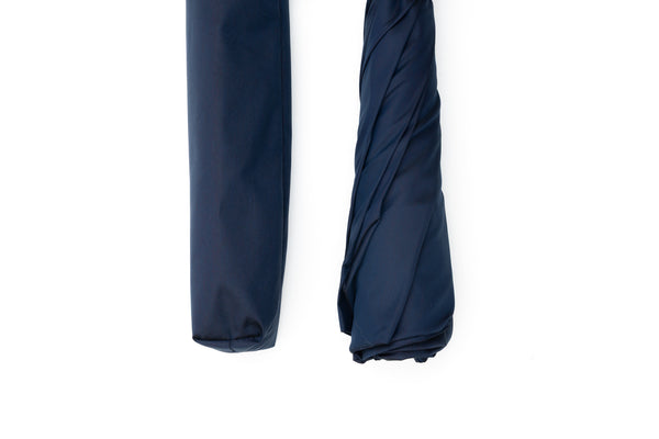 Mario Talarico Blue Folding Umbrella with Bamboo Handle