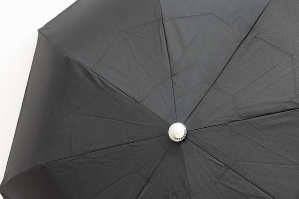 Mario Talarico Black Folding Umbrella with Bamboo Handle