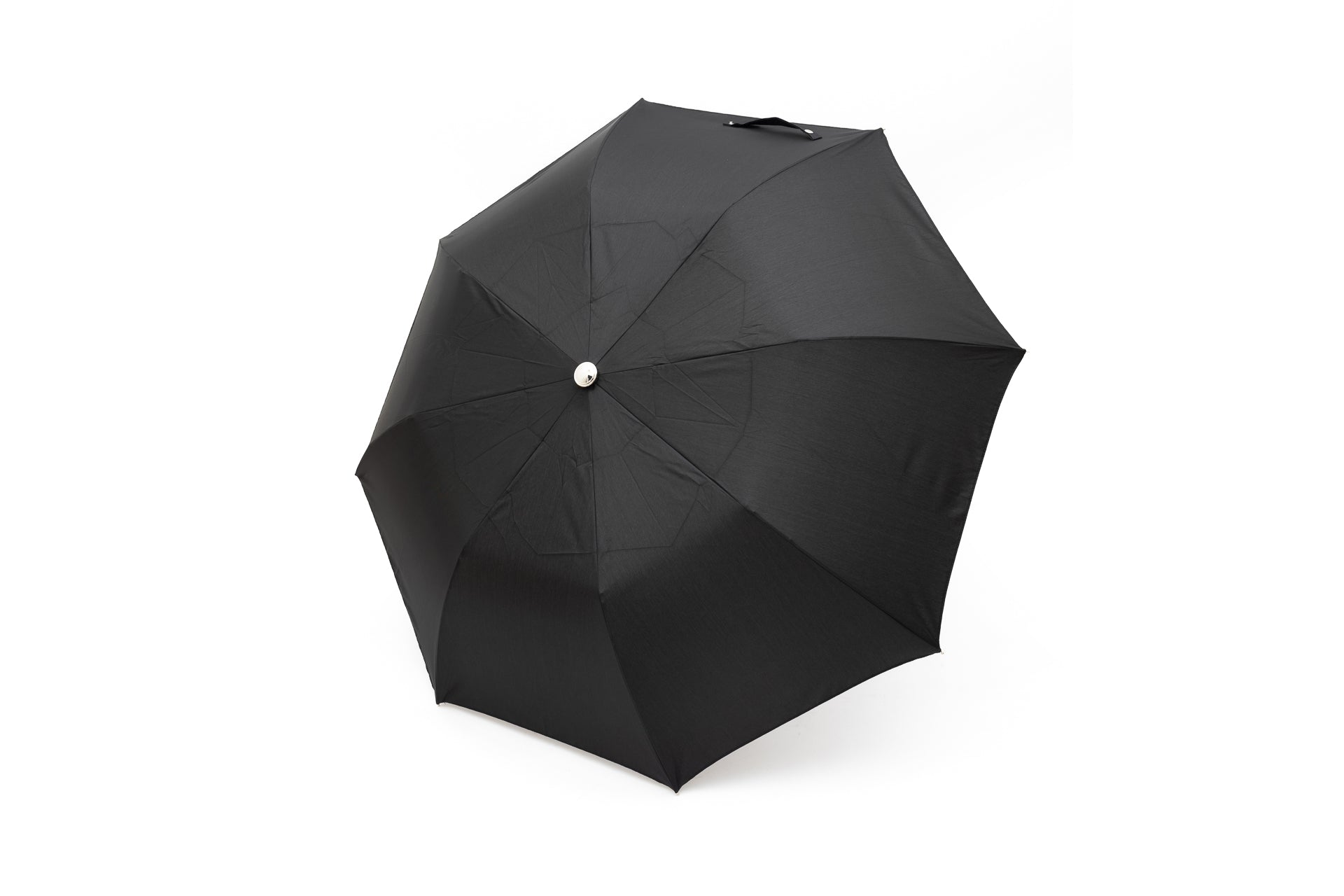 Mario Talarico Black Folding Umbrella with Bamboo Handle