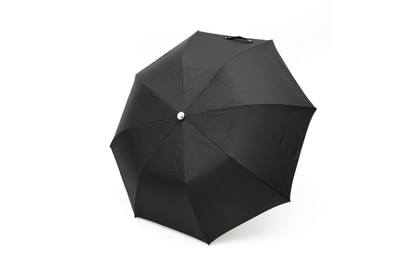 Mario Talarico Black Folding Umbrella with Bamboo Handle