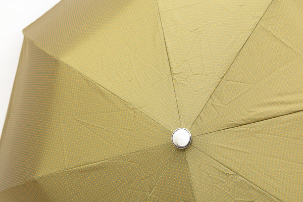 Mario Talarico Green Polka Dot Folding Umbrella with Bamboo Handle