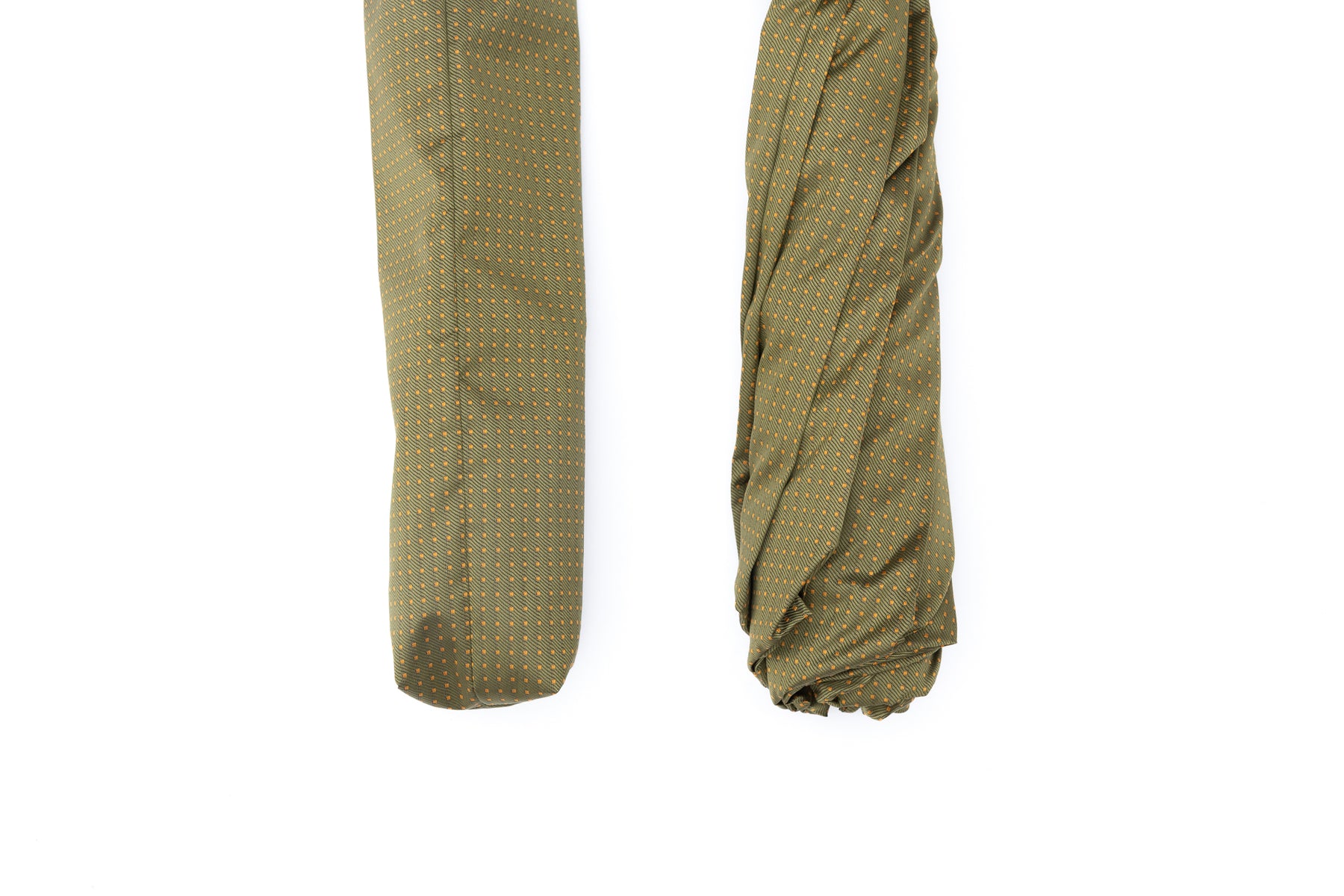 Mario Talarico Green Polka Dot Folding Umbrella with Bamboo Handle