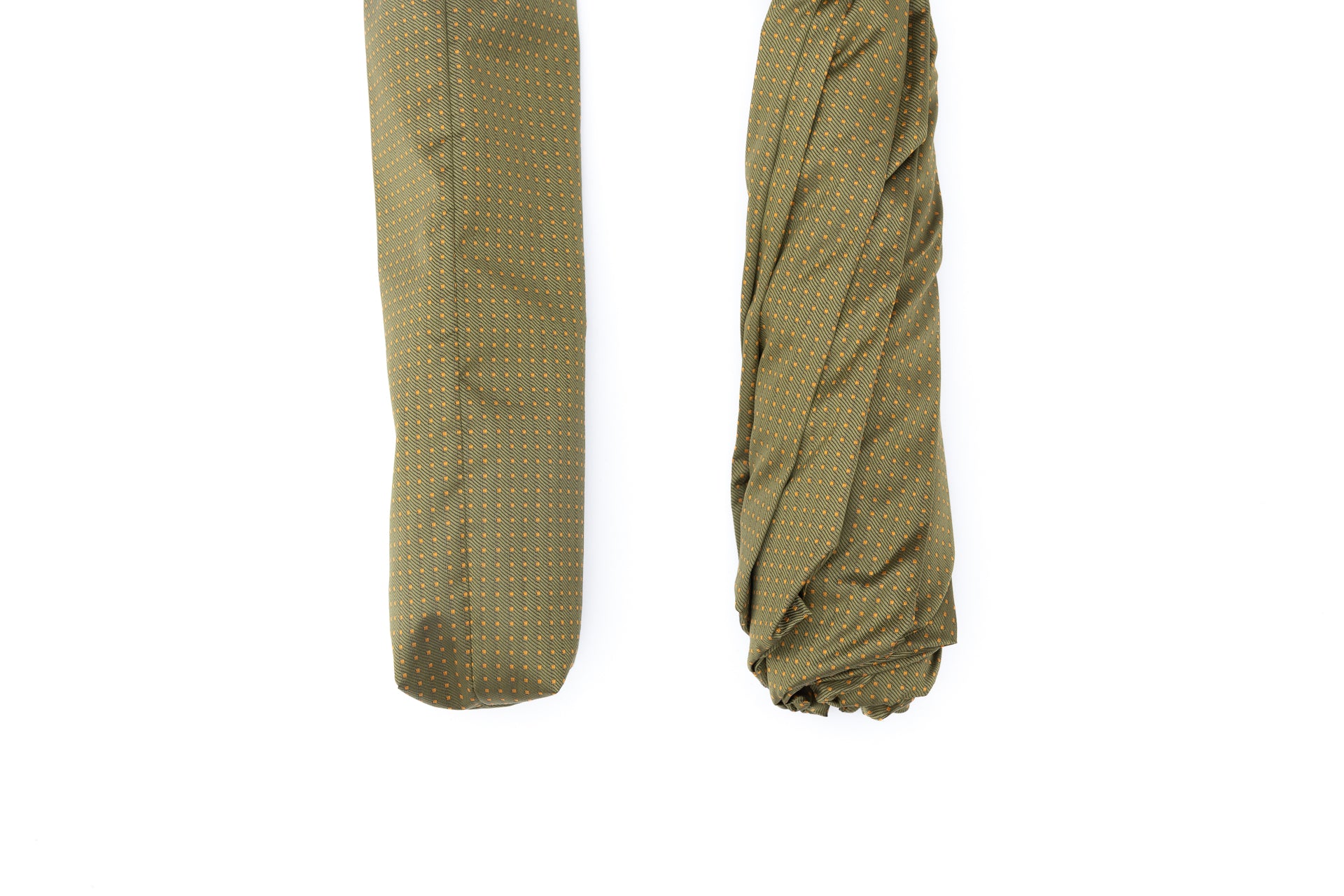 Mario Talarico Green Polka Dot Folding Umbrella with Bamboo Handle