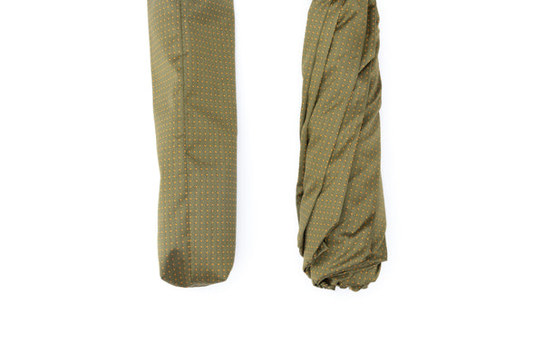 Mario Talarico Green Polka Dot Folding Umbrella with Bamboo Handle