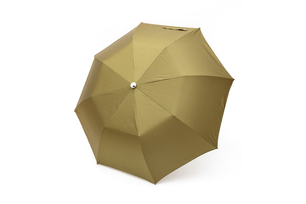 Mario Talarico Green Polka Dot Folding Umbrella with Bamboo Handle