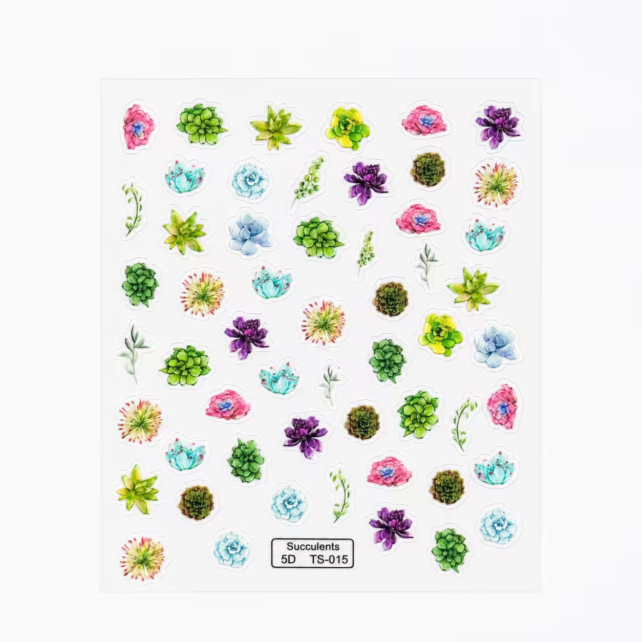 3D Nail Stickers Colorful Flowers