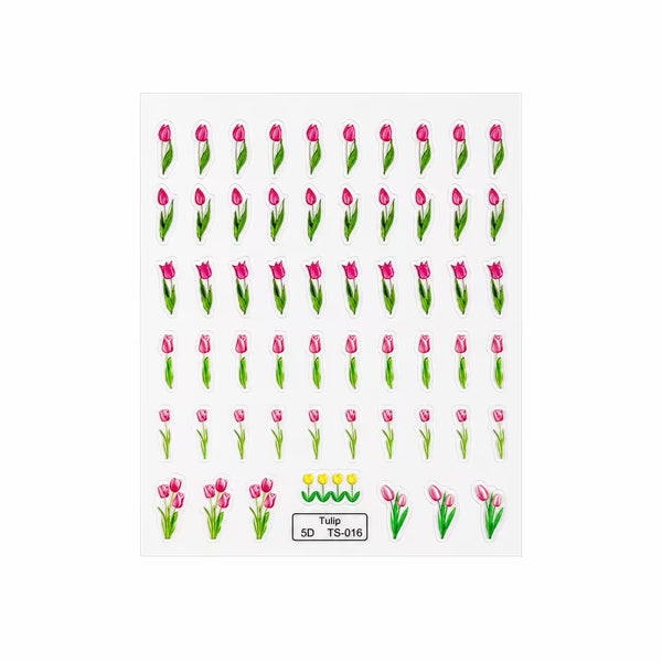 3D Nail Stickers Pink tulips