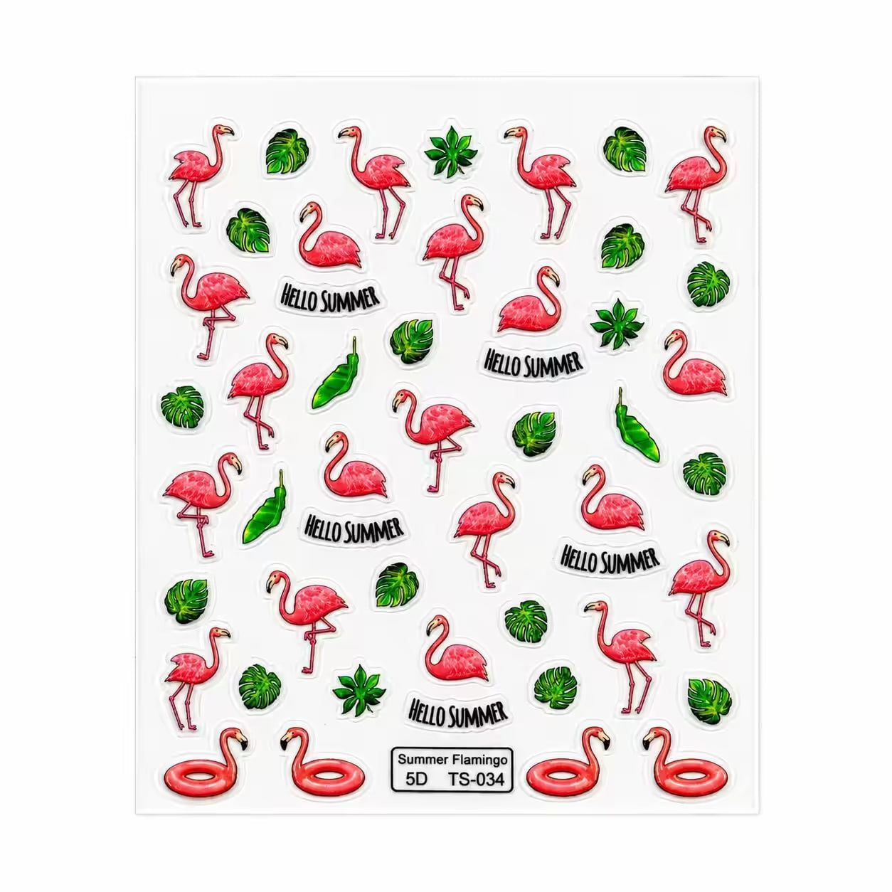 3D Nail Stickers Flamingo Summer