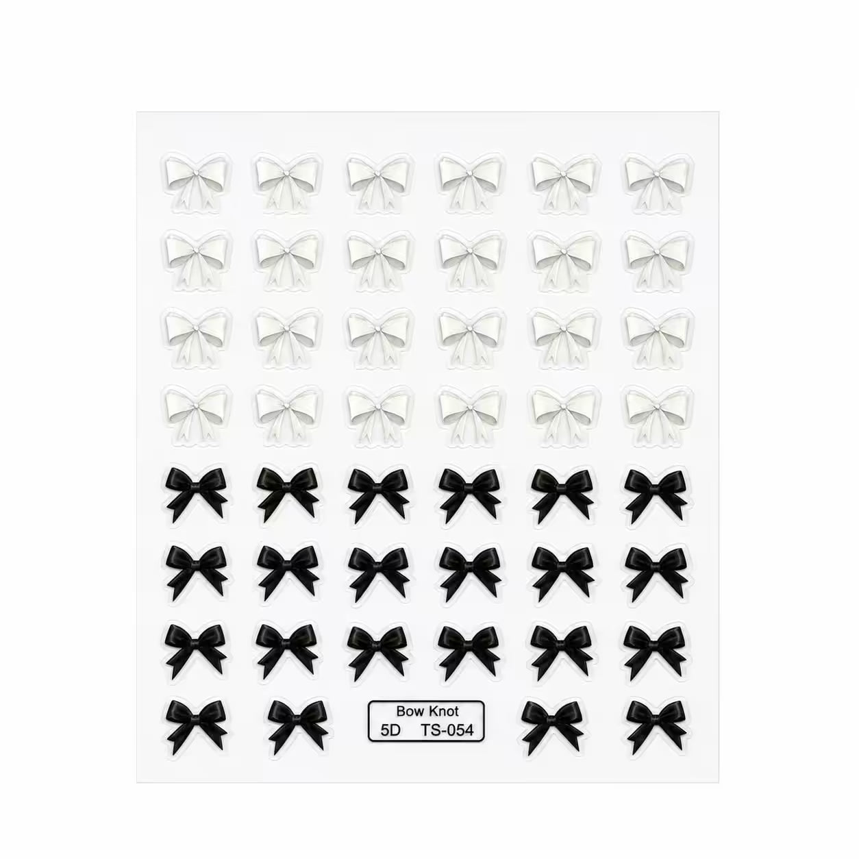 3D Nail Stickers Bows in White and Black
