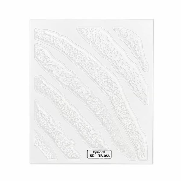 3D Nail Stickers White Summer Waves