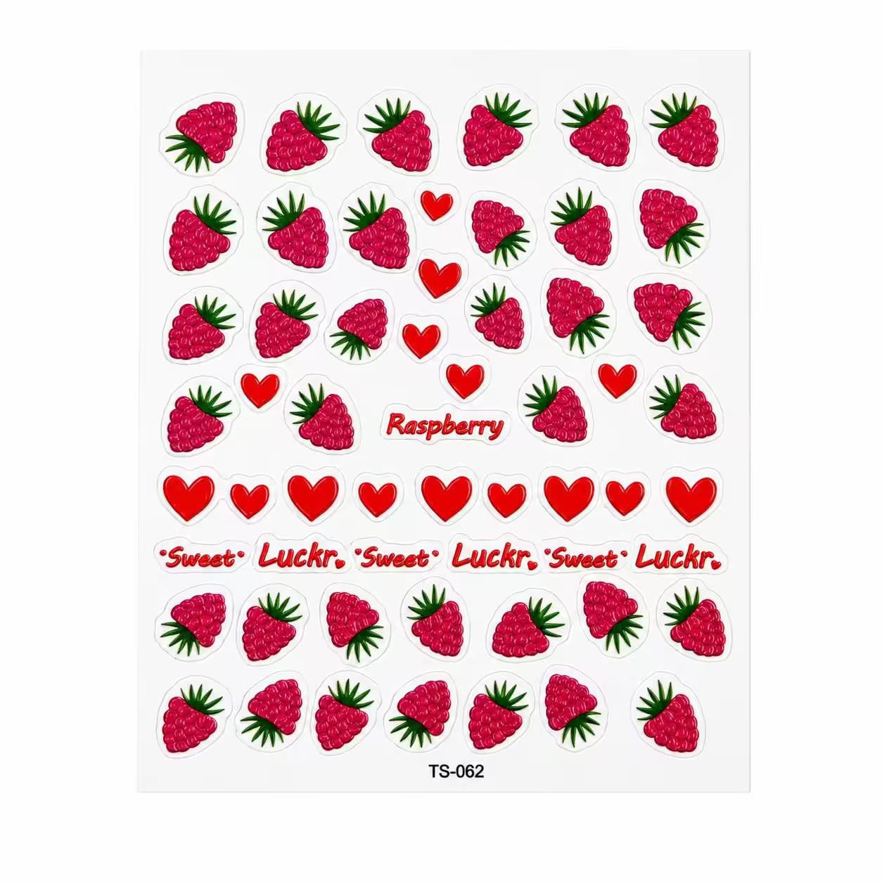 3D Nail Stickers Cute Raspberry