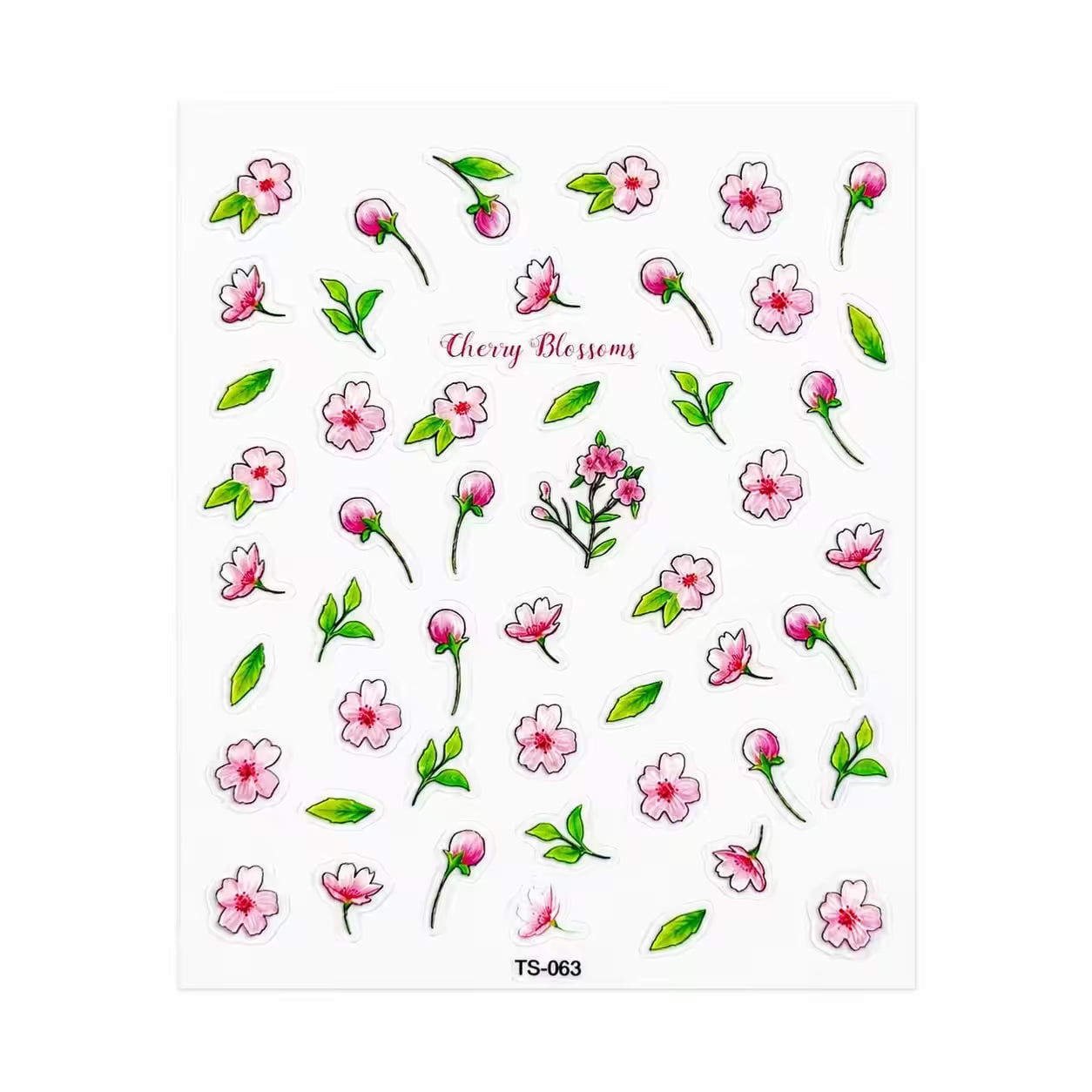 3D Nail Stickers Delicate pink flowers