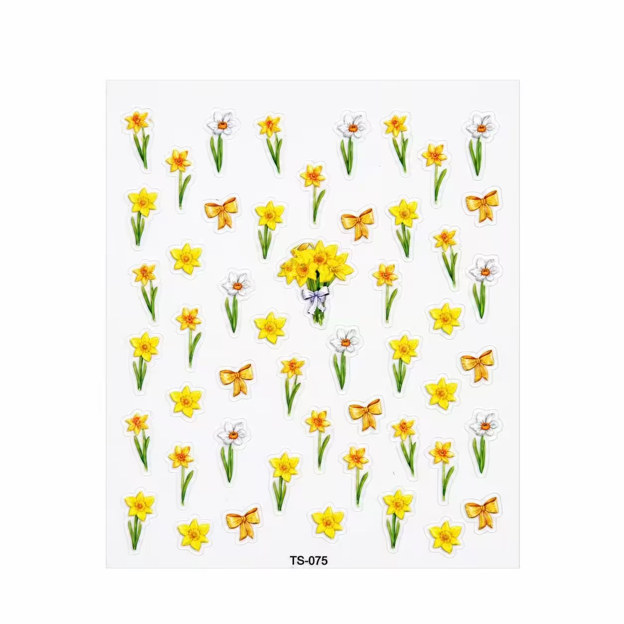 3D Nail Stickers Yellow Spring Flowers