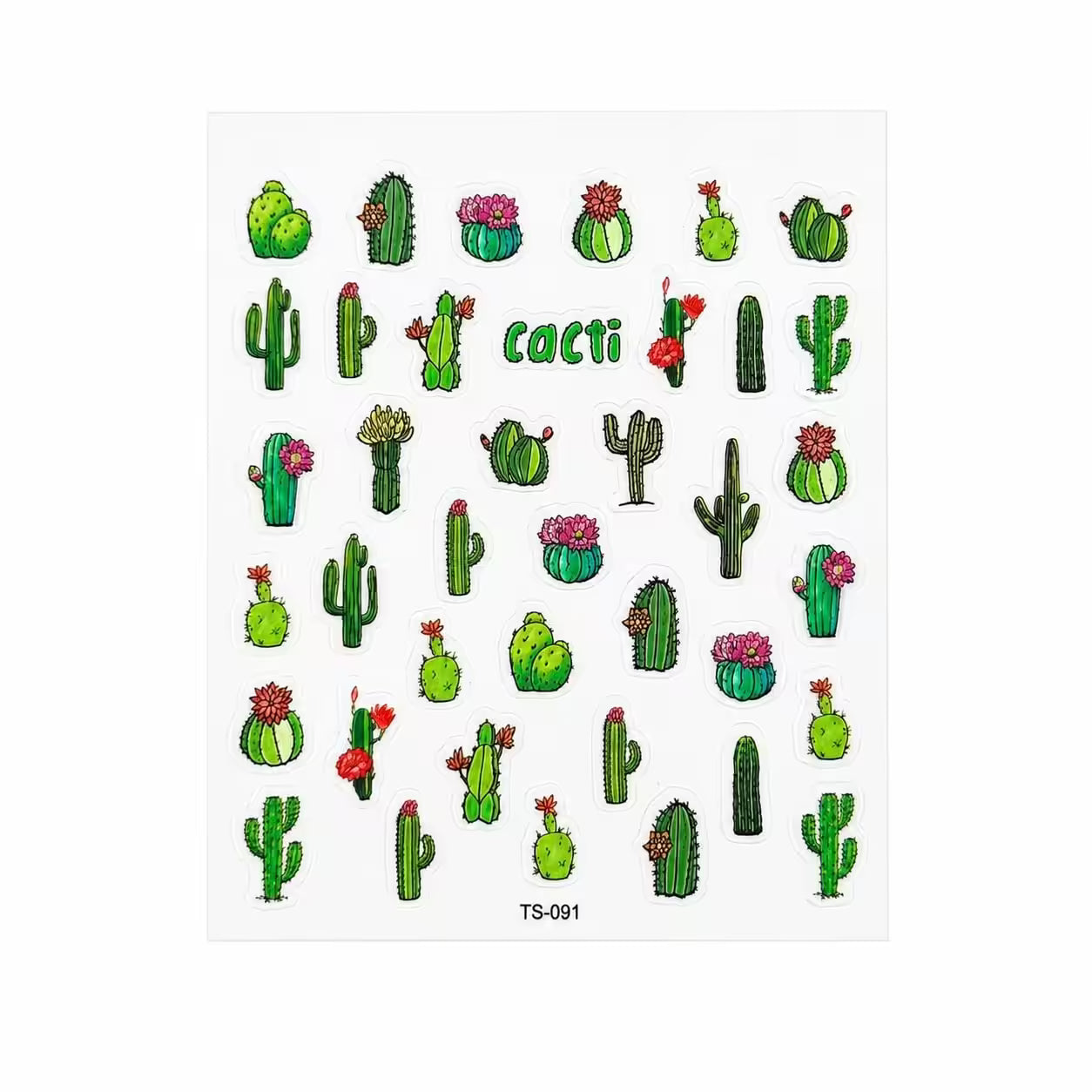 3D Nail Stickers Cute Cactus