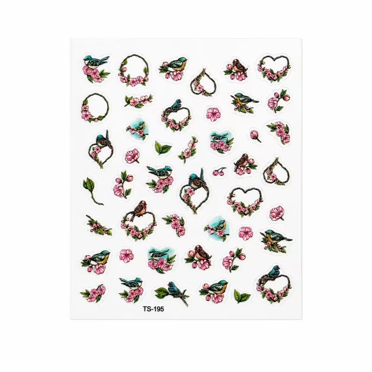 3D Nail Stickers Romantic Bird Motifs