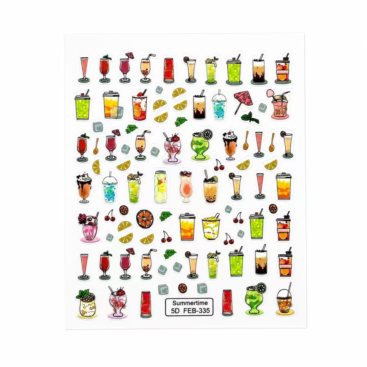 3D Nail Stickers Summer Cocktails