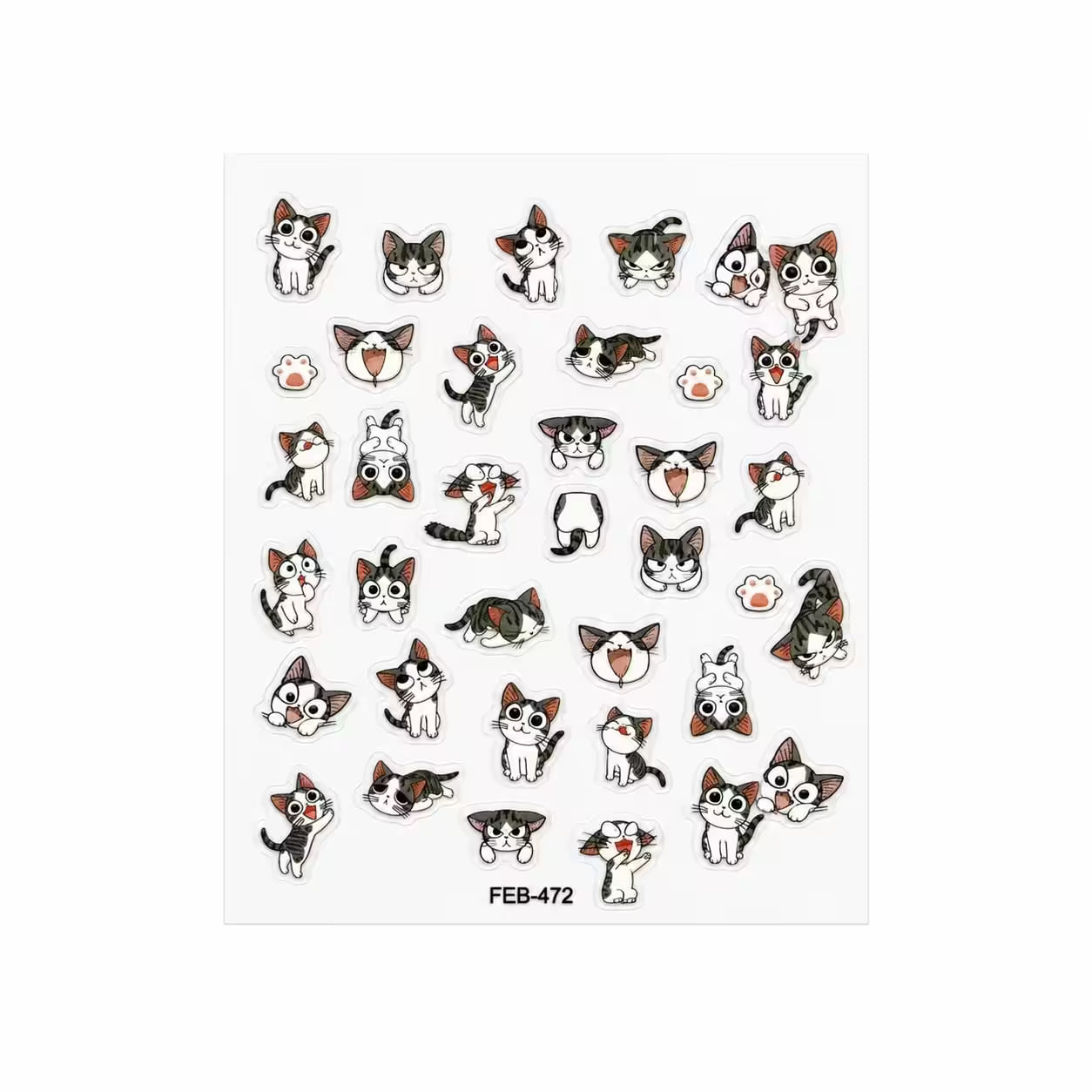 3D Nail Stickers Cute Cat
