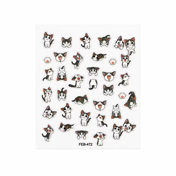 3D Nail Stickers Cute Cat