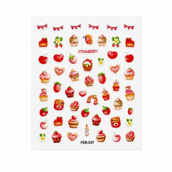 3D Nail Stickers Cupcakes