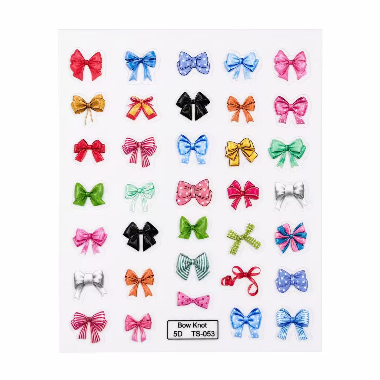 3D Nail Stickers Cute Colorful Bows