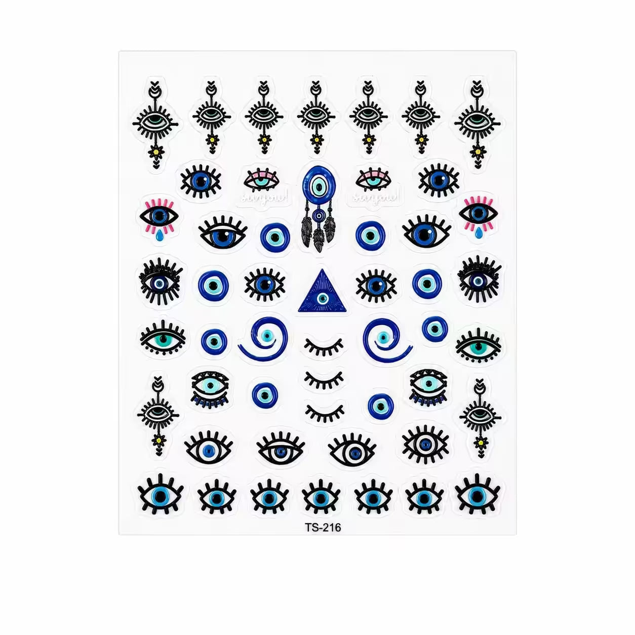 3D Nail Stickers Blue Mystical Eyes