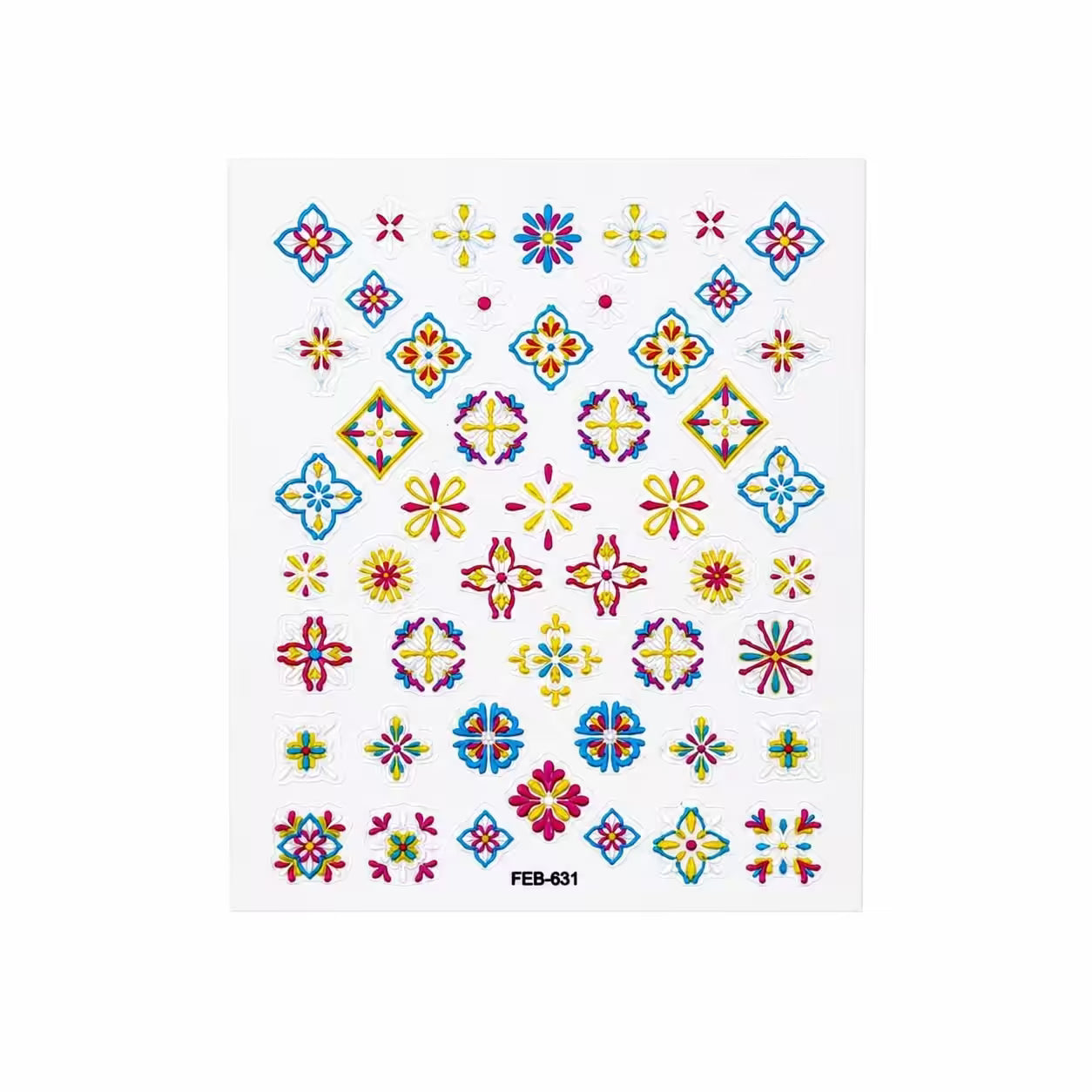 3D Nail Stickers Colorful Mandala
