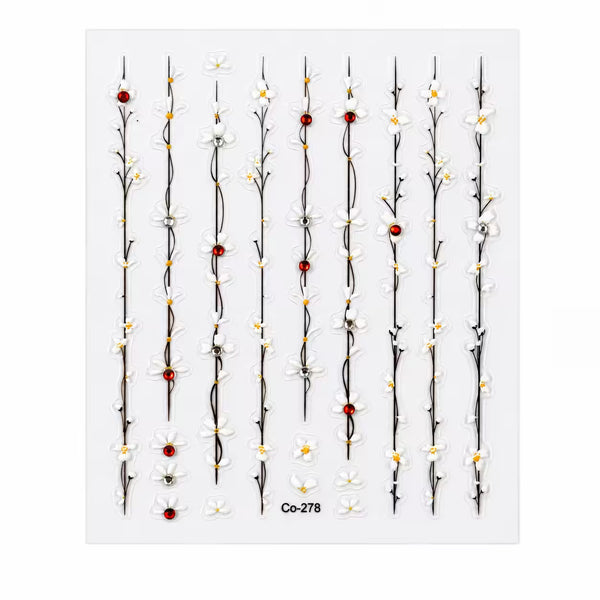 3D Nail Stickers Delicate Floral Tendrils