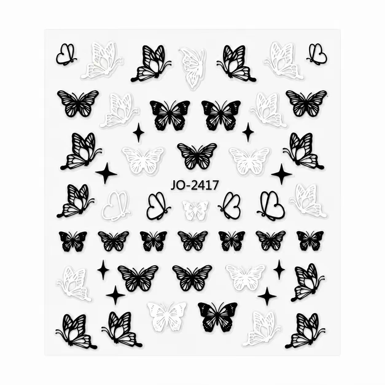 Nail Stickers – Black and White Butterfly