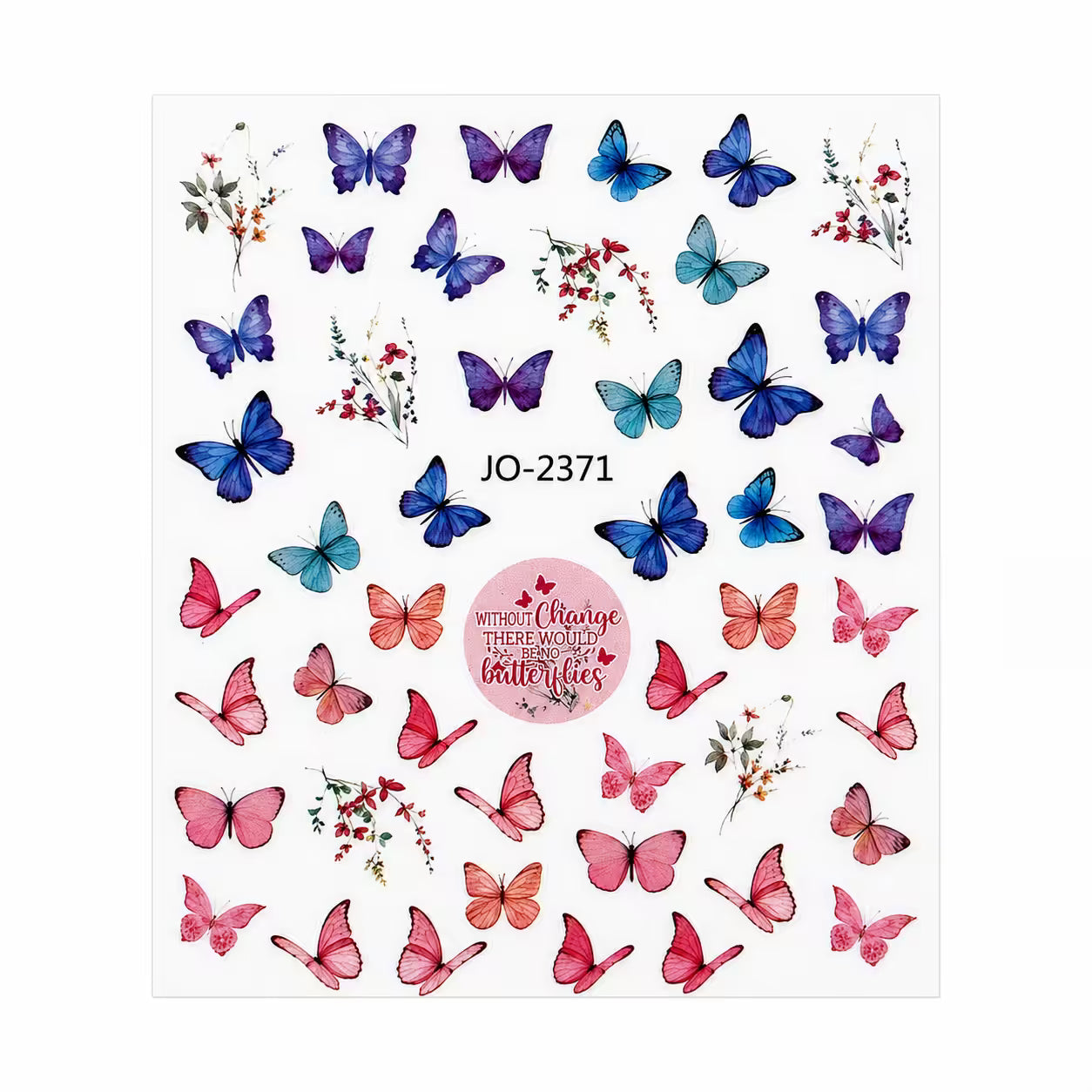 Nail Stickers – Blue and Pink Butterfly