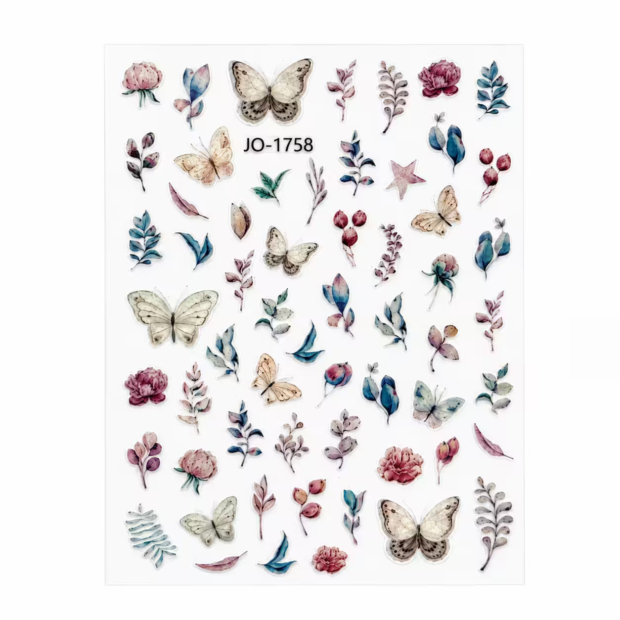 Nail Stickers – Delicate Butterfly Flowers