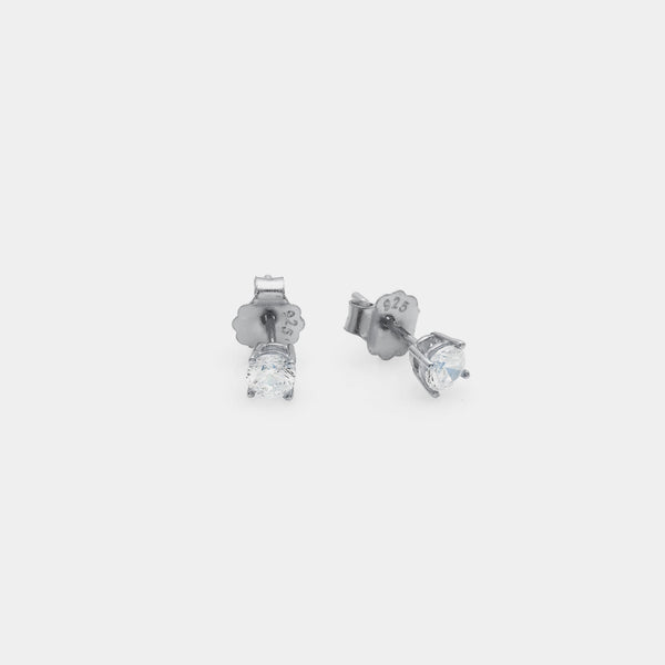 Orecchini argento rodiato punto luce con zirconi bianchi mm 40