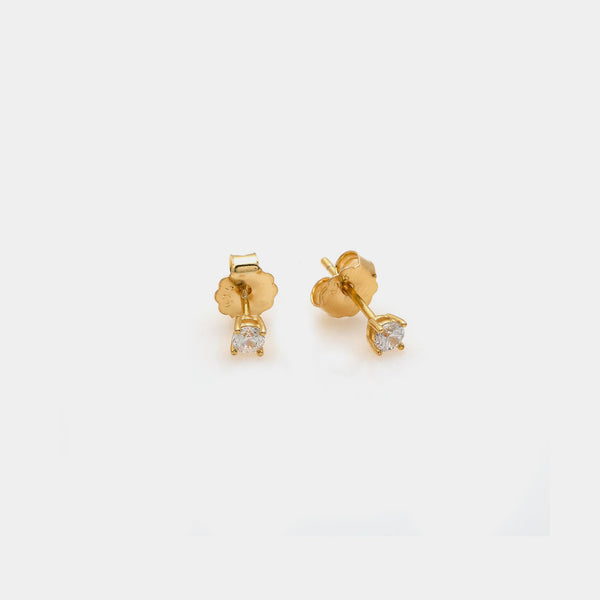 Gold-plated silver earrings with white zircons mm 30
