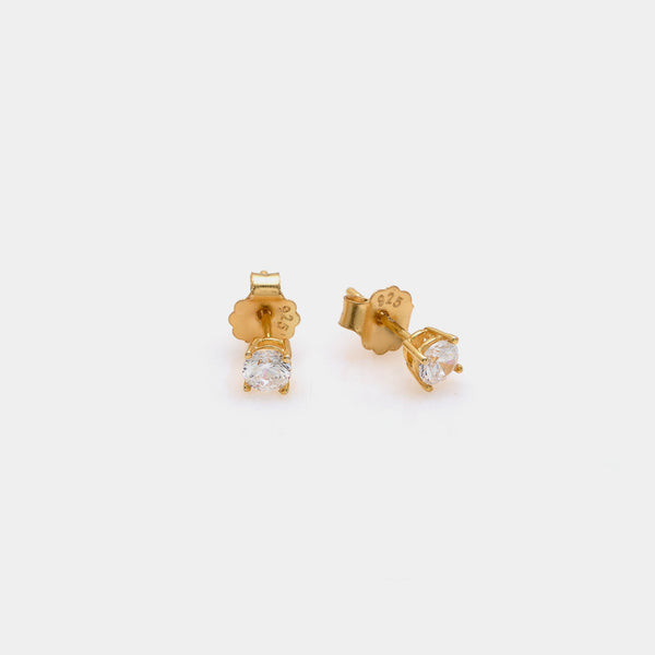 Gold-plated silver earrings with white zirconia mm 40