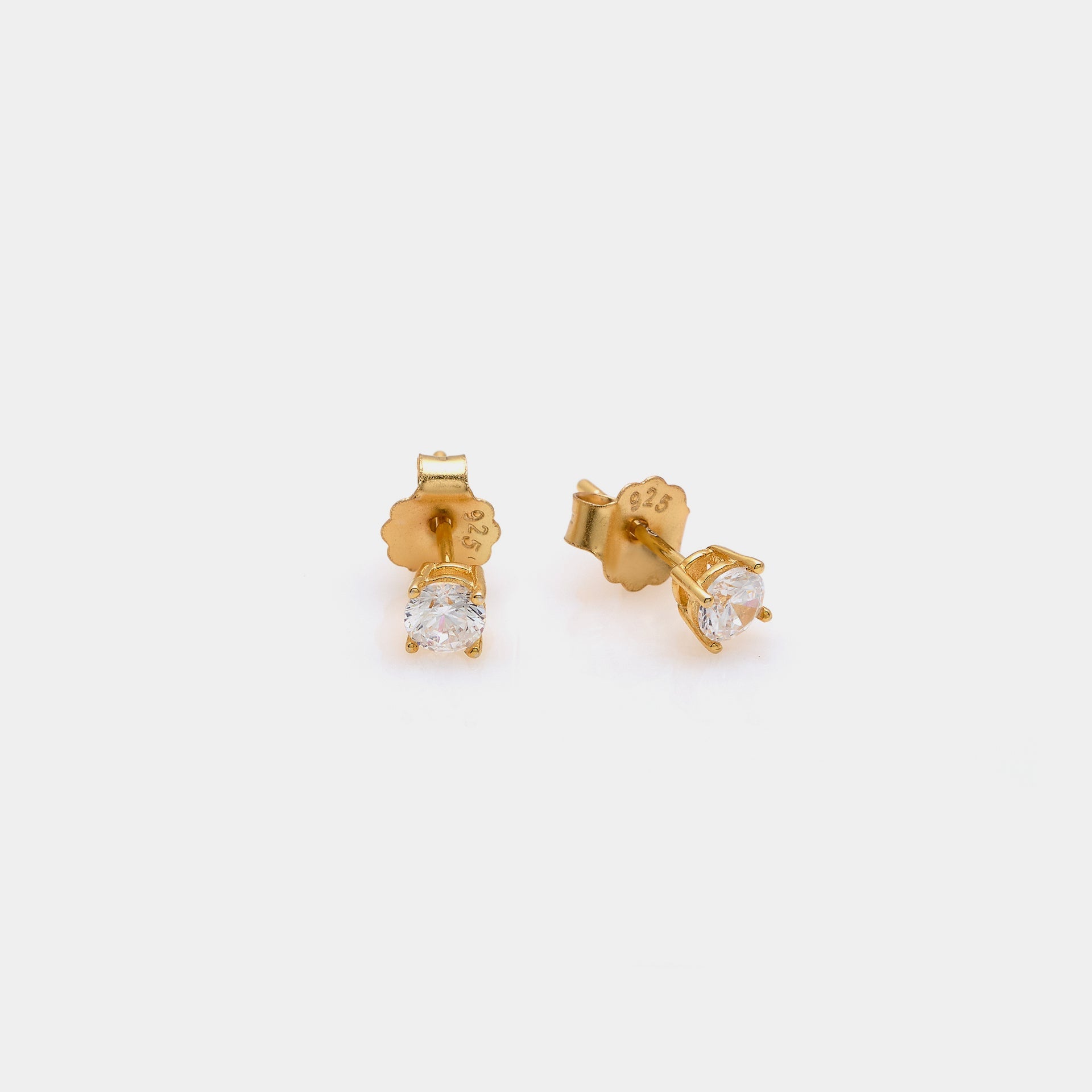 Gold-plated silver earrings with white zirconia mm 40