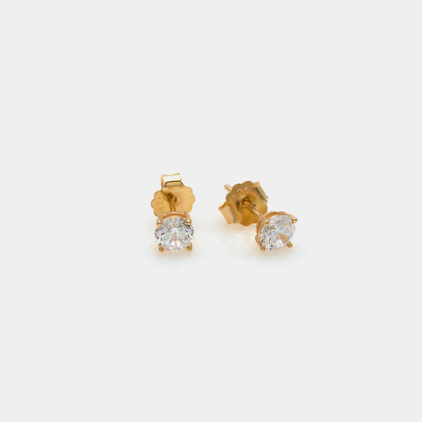 Gold-plated silver earrings with white zirconia mm 50