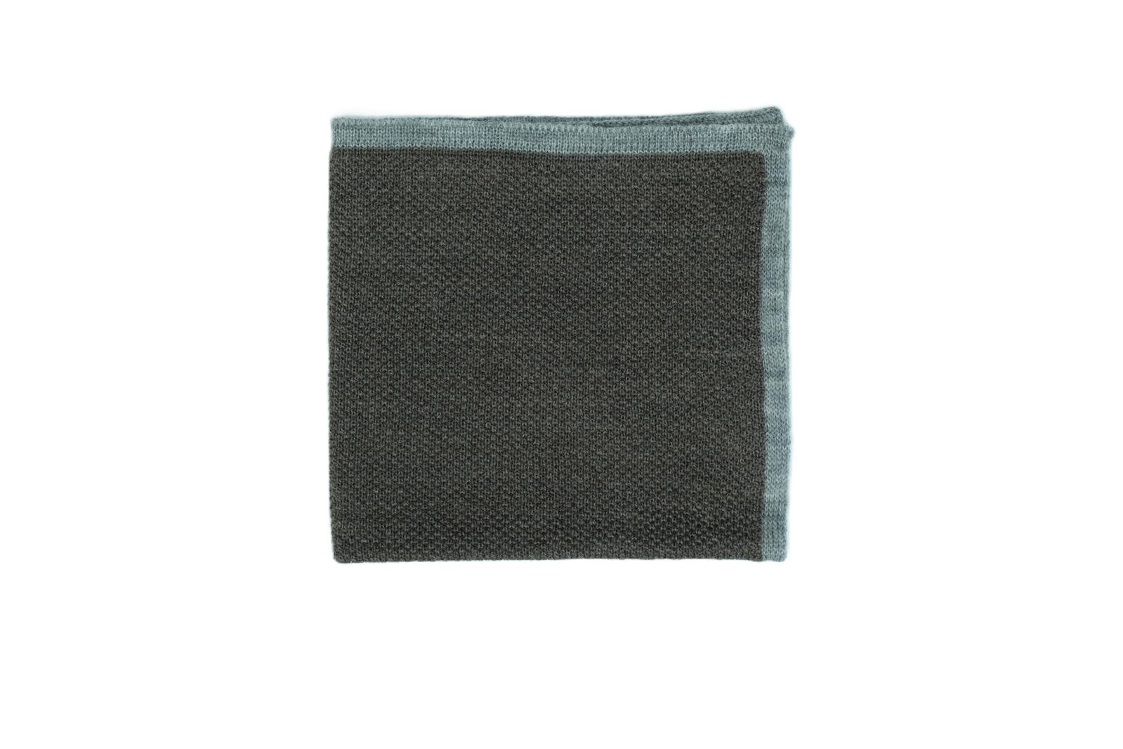 Gray stretch wool clutch