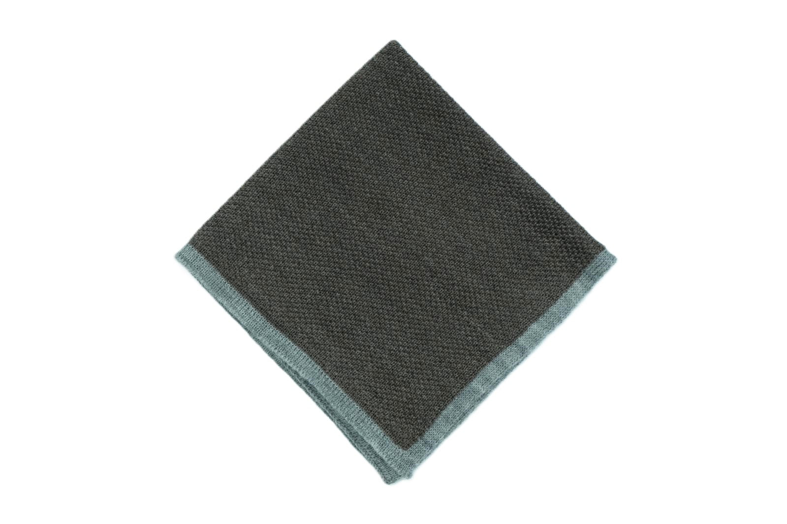 Gray stretch wool clutch
