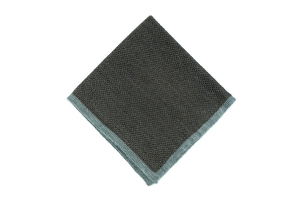 Gray stretch wool clutch
