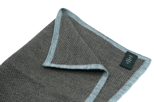 Gray stretch wool clutch