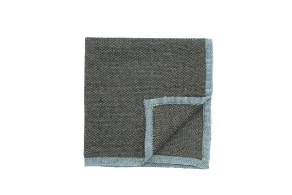 Gray stretch wool clutch